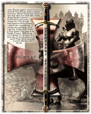 Nadruk Templars of steel (gray - full) - Przód