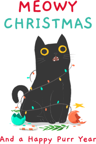 Nadruk Meowy christmas - Przód