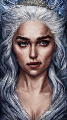 Nadruk Daenerys Targaryen Portrait HQ L B;ue - Przód