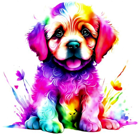 Nadruk Kolorowy pies - Przód