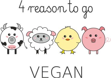 Nadruk 4 reason to go vegan - Przód